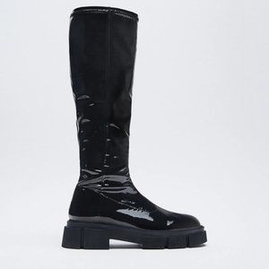 Zara Patent Finish Boots